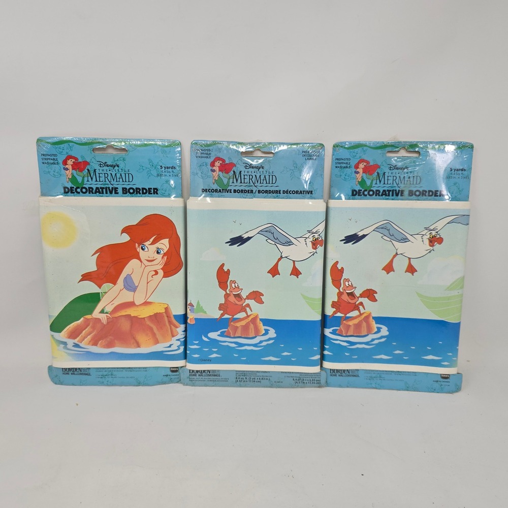Disney The Little Mermaid Wallpaper Border 3 Rolls Ariel Sebastian Scuttle 15yd